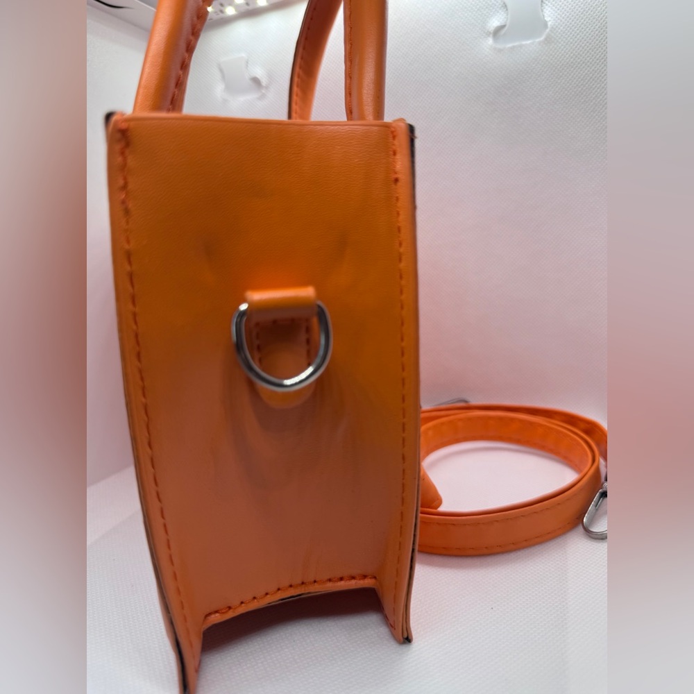 Orange Quilted Crossbody Tote - Women - Picture 2 of 6
